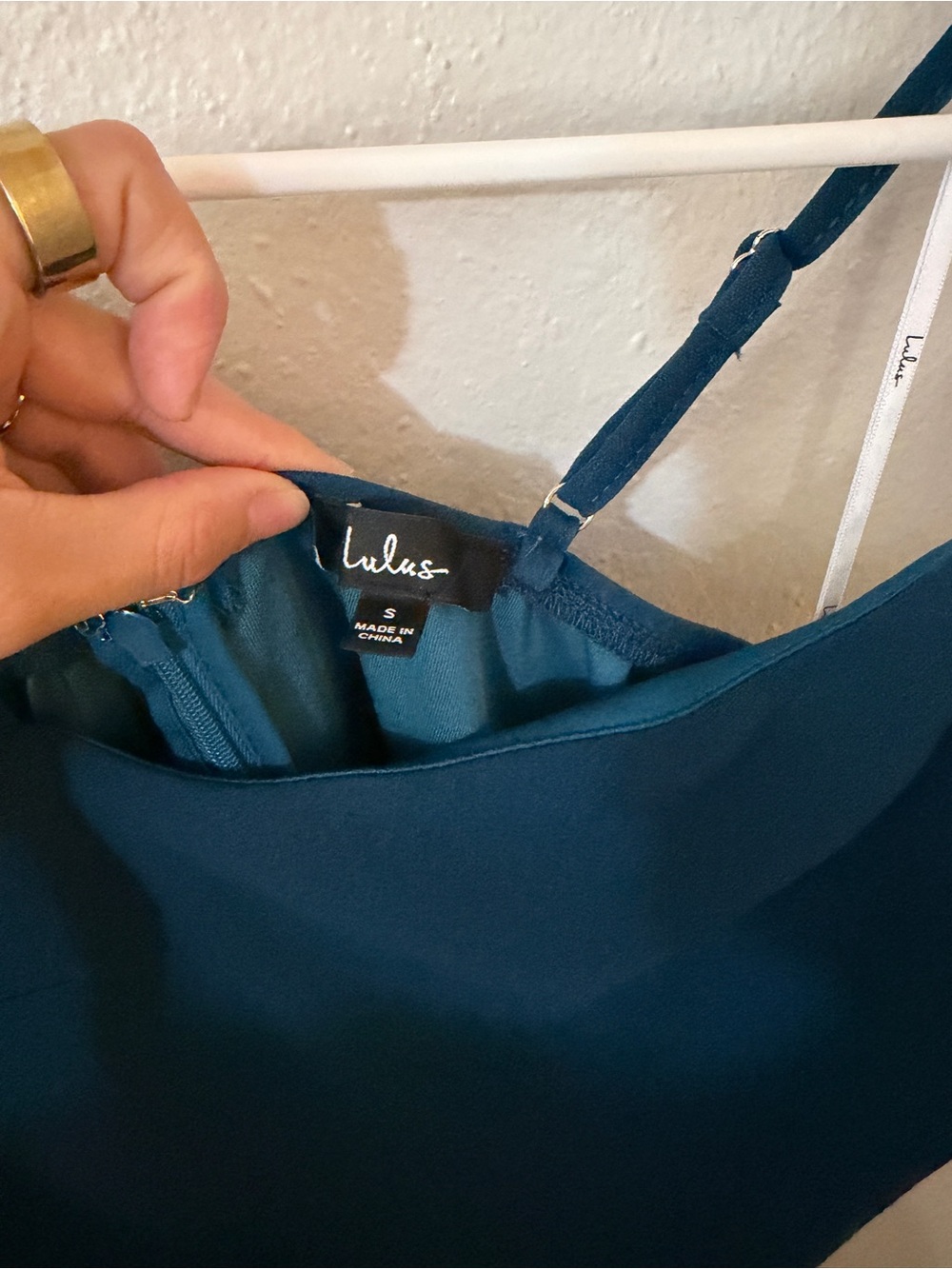 LuLus Dark Teal Blue Asymmetrical Midi Dress - Picture 5 of 7